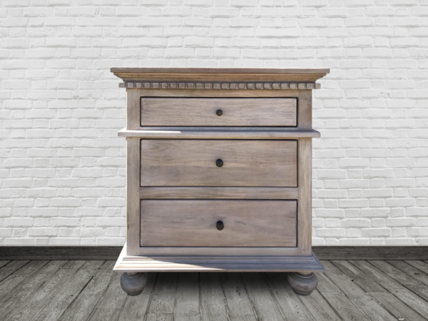Large Pixley 3-Drawer Bed Side Cabinet